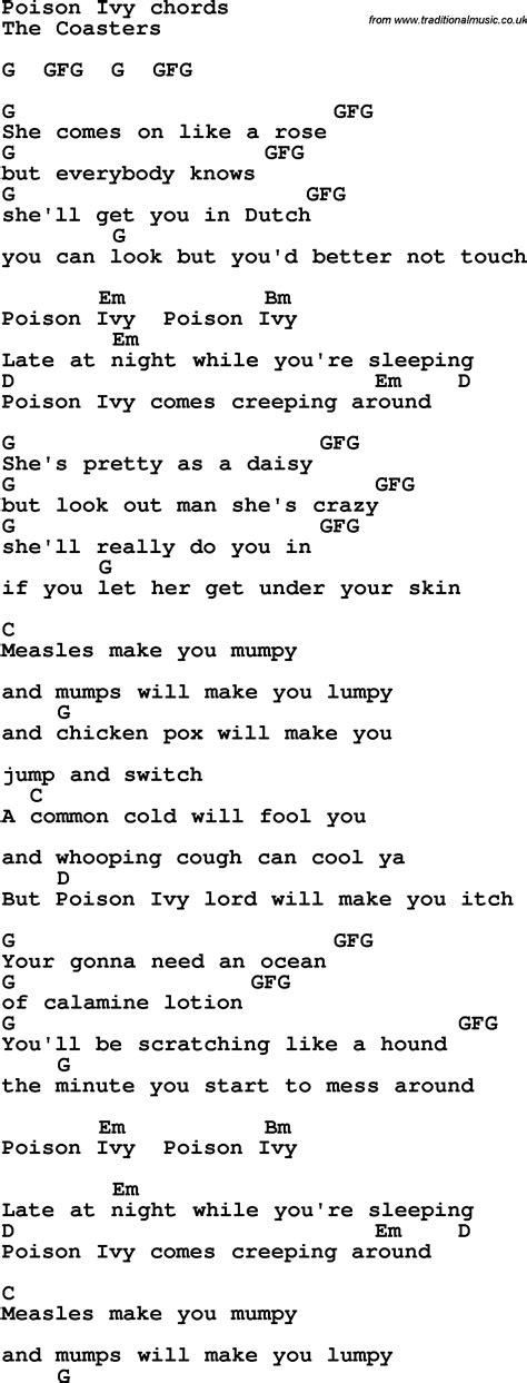 poison song lyrics|song lyrics poison ivy.